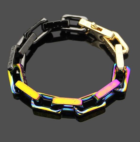bracelet new arrive man and woman 316l titanium steel engrave colored bracelet 18k plated gold thick chain bracelets, Black
bracelet new arrive man and woman 316l titanium steel engrave colored bracelet 18k plated gold thick chain bracelets, Black