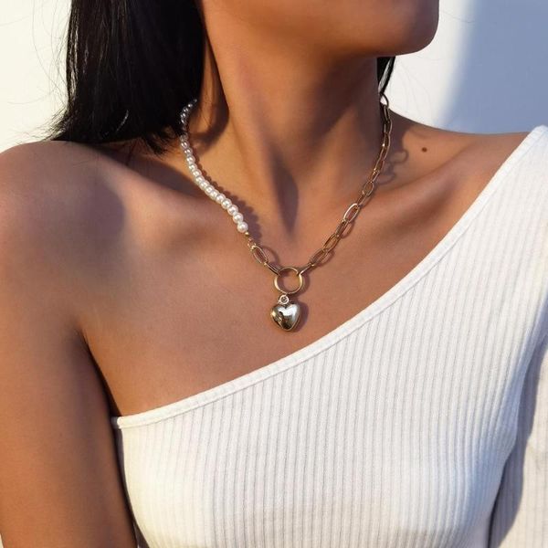 ins style imitation pearl chain necklace for women alloy heart pendant necklace fashion jewelry gift wholesale, Silver
ins style imitation pearl chain necklace for women alloy heart pendant necklace fashion jewelry gift wholesale, Silver