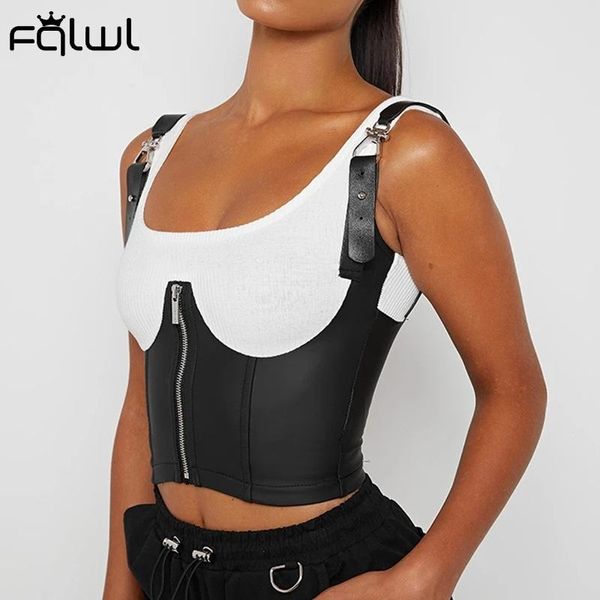fqlwl patchwork ribbed knitted faux pu leather black tank women zipper backless crop female bodycon ladies 2020, White
fqlwl patchwork ribbed knitted faux pu leather black tank women zipper backless crop female bodycon ladies 2020, White