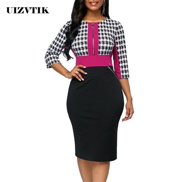 winter autumn dress women casual plus size slim office pencil bodycon dresses elegant vintage plaid party dress 5xl y200418, Black;pink
winter autumn dress women casual plus size slim office pencil bodycon dresses elegant vintage plaid party dress 5xl y200418, Black;pink