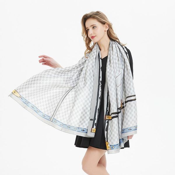 beach towel big long sunscreen seaside holiday scarf shawl women silk scarf sand towel leisure new silk satin gauze, Blue;gray
beach towel big long sunscreen seaside holiday scarf shawl women silk scarf sand towel leisure new silk satin gauze, Blue;gray