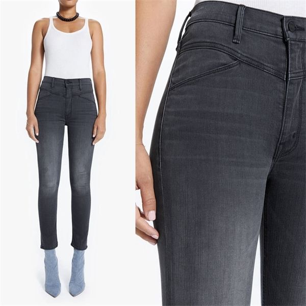 new style autumn winter fashion classic brand design pencil pants high waist small feet elastic force black grey jeans woman y1214, Blue
new style autumn winter fashion classic brand design pencil pants high waist small feet elastic force black grey jeans woman y1214, Blue