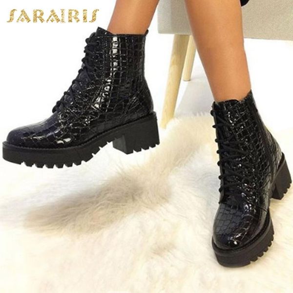 boots sarairis 2021 design platform comfortable fashion women shoes lace up chunky heels black ankle footwear
boots sarairis 2021 design platform comfortable fashion women shoes lace up chunky heels black ankle footwear