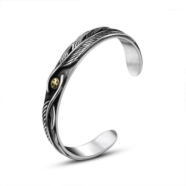 vintage gold-plated feather relief opening bracelet men and women fashion personality punk party gift jewelry wholesale1, Black
vintage gold-plated feather relief opening bracelet men and women fashion personality punk party gift jewelry wholesale1, Black