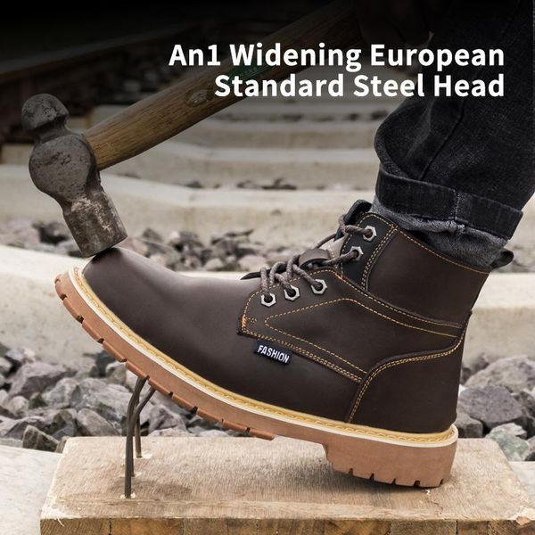 genuine leather ankle boots men waterproof steel toe safety boots working shoes man antinfortunistica safety shoes, Black
genuine leather ankle boots men waterproof steel toe safety boots working shoes man antinfortunistica safety shoes, Black