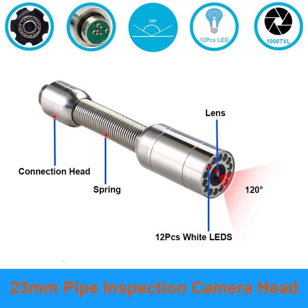 hd 1000tvl 23mm sewer drain pipe wall inspection endoscope waterproof camera head with 12pcs led lights
hd 1000tvl 23mm sewer drain pipe wall inspection endoscope waterproof camera head with 12pcs led lights
