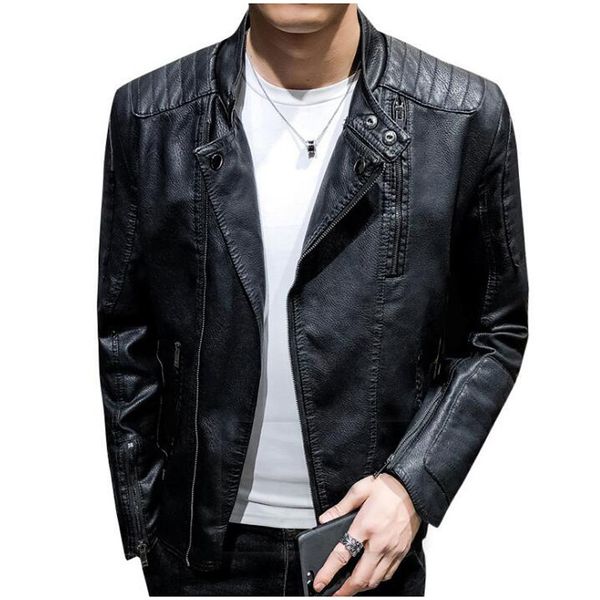 2021 men leather jacket pu slim fit casual outerwear hoodies motorcyclist mode male costumes qtz5, Black
2021 men leather jacket pu slim fit casual outerwear hoodies motorcyclist mode male costumes qtz5, Black