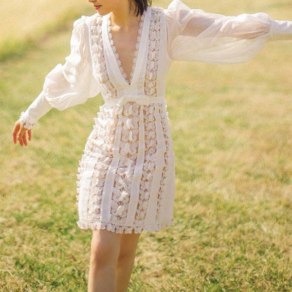 butterfly embroidery women white mini dress deep v lantern sleeve bow hollow out perspective robes, Black;gray
butterfly embroidery women white mini dress deep v lantern sleeve bow hollow out perspective robes, Black;gray