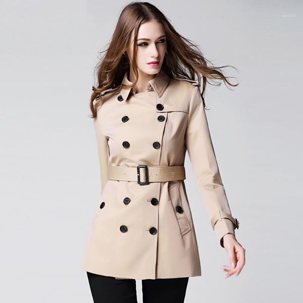 factory price women's cotton trench coat with d-ring belt double-breaste overcoat b brand logos buttons female coat1, Tan;black
factory price women's cotton trench coat with d-ring belt double-breaste overcoat b brand logos buttons female coat1, Tan;black