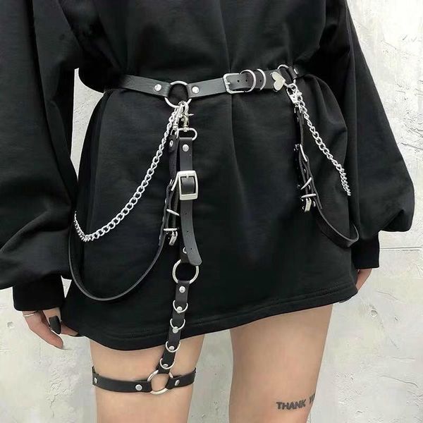 women skirt belt female pu leather hiphop rock nightclub jeans dress heart punk belt with metal waist chain, Black;brown
women skirt belt female pu leather hiphop rock nightclub jeans dress heart punk belt with metal waist chain, Black;brown
