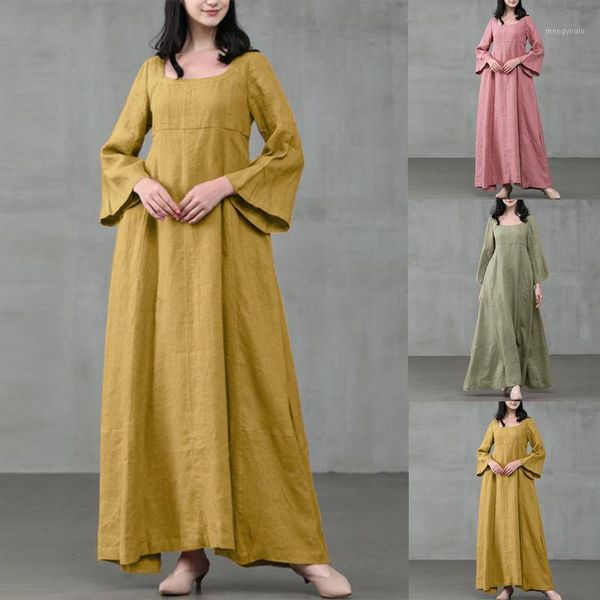 retro women dress o neck long sleeve solid color large hem cotton linen maxi dress for women 2021 elegant street wear vestidos1, Black;gray
retro women dress o neck long sleeve solid color large hem cotton linen maxi dress for women 2021 elegant street wear vestidos1, Black;gray