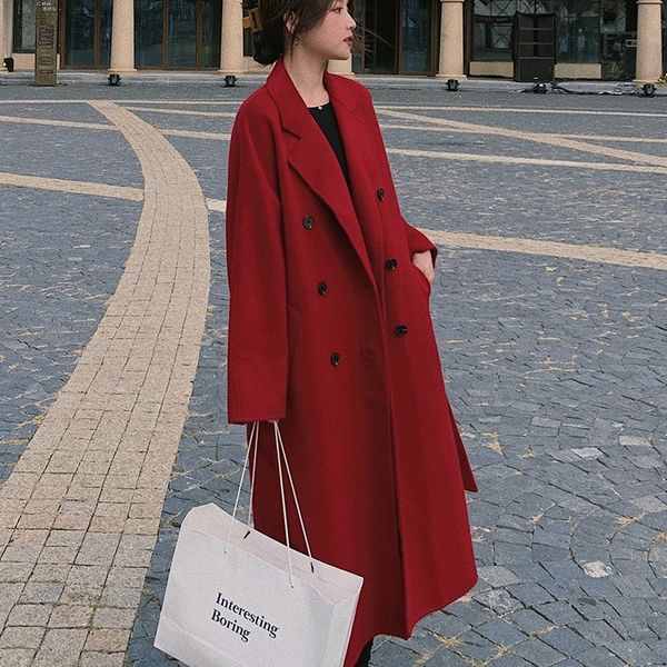 hepburn style red tweed suit women's middle length 2020 winter new temperament thickened woollen coat, Black
hepburn style red tweed suit women's middle length 2020 winter new temperament thickened woollen coat, Black