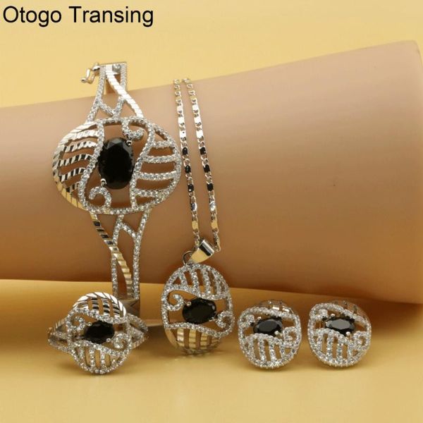 Otogo Transing Pendant/Earrings/Bracelet Jewelry Set Silver Color black crystal Zirconia Classic Bridal Jewelry Set Women SET203
Otogo Transing Pendant/Earrings/Bracelet Jewelry Set Silver Color black crystal Zirconia Classic Bridal Jewelry Set Women SET203
