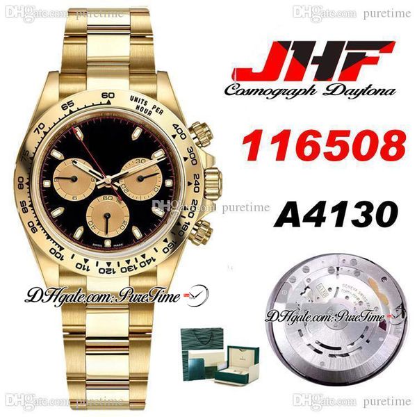 jhf a4130 automatic chronograph mens watch 18k yellow gold black dial gold stainless steel bracelet edition 116508 ptrx puretime k11, Slivery;brown
jhf a4130 automatic chronograph mens watch 18k yellow gold black dial gold stainless steel bracelet edition 116508 ptrx puretime k11, Slivery;brown