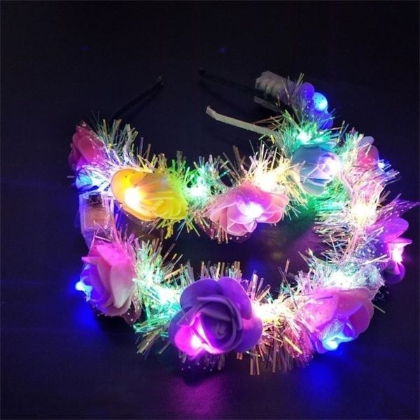 girl decorative flowers led light floral headbands glowing band for wedding hair accessories party favor t2c5052
girl decorative flowers led light floral headbands glowing band for wedding hair accessories party favor t2c5052
