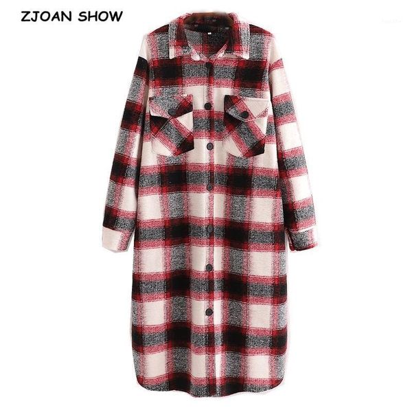 2021 winter gingham check plaid coat oversize style women front pockets loose long coat lapel woolen jacket1, Black
2021 winter gingham check plaid coat oversize style women front pockets loose long coat lapel woolen jacket1, Black
