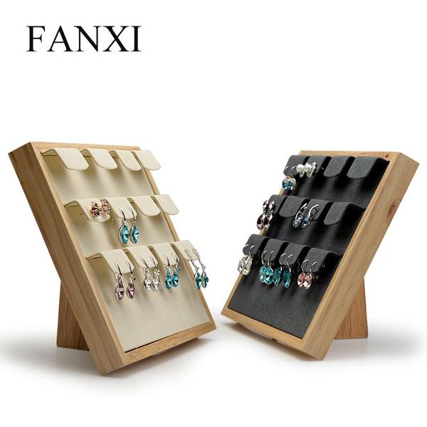 fanxi earrings display stand ear stud display rack wood with microfiber 12 seats jewelry tray earring organizer, Pink;blue
fanxi earrings display stand ear stud display rack wood with microfiber 12 seats jewelry tray earring organizer, Pink;blue