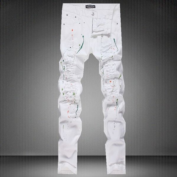 zinec selling paint fashion fashion br cut pants tear new white men's slim and jeans straight jeans and wnxir, Blue
zinec selling paint fashion fashion br cut pants tear new white men's slim and jeans straight jeans and wnxir, Blue