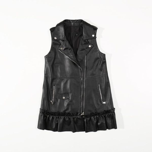 jacket vest women autumn winter genuine leather white moto&biker korean zipper ruffle sleeveless real sheepskin ladies vest1, Black
jacket vest women autumn winter genuine leather white moto&biker korean zipper ruffle sleeveless real sheepskin ladies vest1, Black