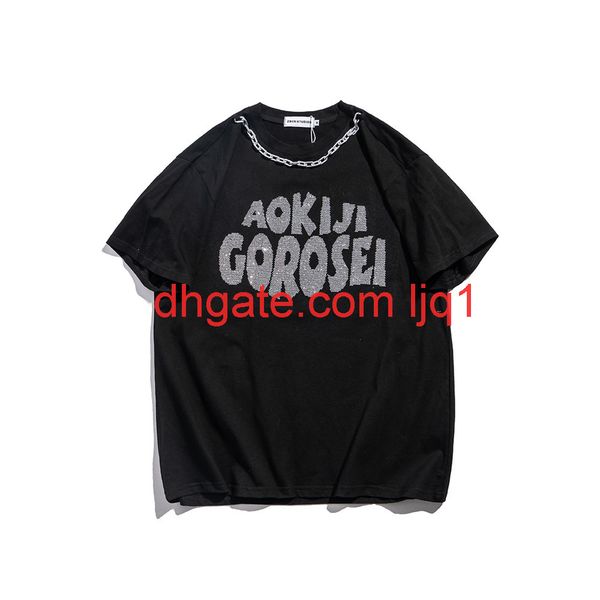 necklaced letter drill short sleeve t-shirt men's fashion brand round neck half sleeve yuansufeng fashion 5-sleeve, White;black
necklaced letter drill short sleeve t-shirt men's fashion brand round neck half sleeve yuansufeng fashion 5-sleeve, White;black