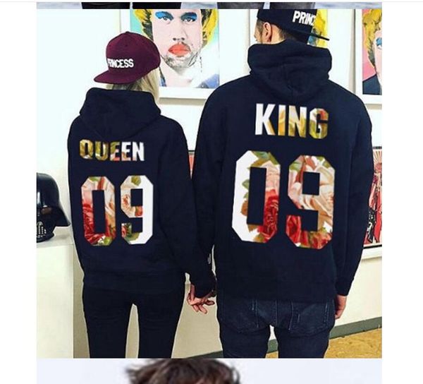 new products for autumn and winter queen king 09 printed hooded long sleeve couples loose pullover sweater 9300, Black
new products for autumn and winter queen king 09 printed hooded long sleeve couples loose pullover sweater 9300, Black