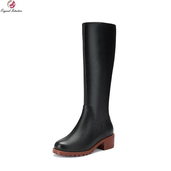 original intention elegant women knee high leather boots round toe square low heels boots black brown shoes woman plus size 5-12
original intention elegant women knee high leather boots round toe square low heels boots black brown shoes woman plus size 5-12