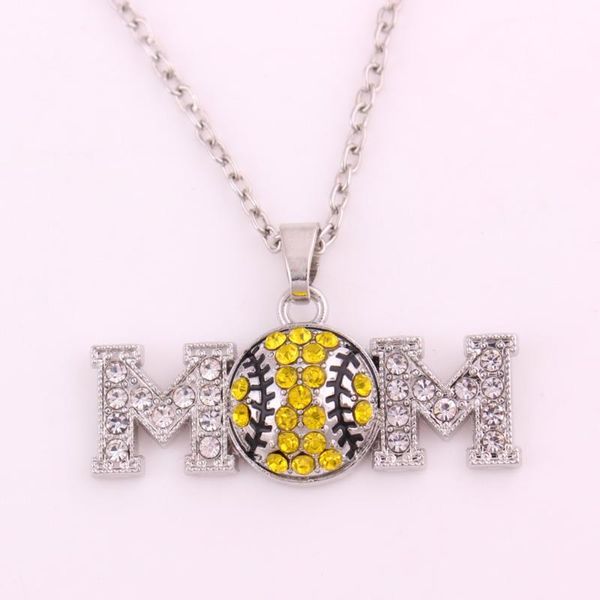 pendant necklaces rhinestone baseball mom necklace gift with black enamel, Silver
pendant necklaces rhinestone baseball mom necklace gift with black enamel, Silver