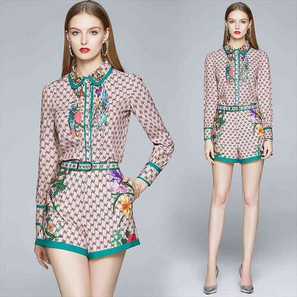 banulin spring summer fashion runway shorts suit womens letter floral blouse shirt vintage print mini skirt two pieces set, White
banulin spring summer fashion runway shorts suit womens letter floral blouse shirt vintage print mini skirt two pieces set, White