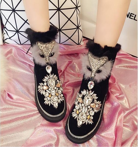 2020 and winter-studded matte long on knee high tube snow female rabbit hair boots hz09, Black
2020 and winter-studded matte long on knee high tube snow female rabbit hair boots hz09, Black