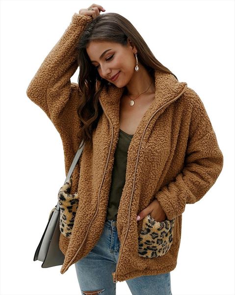 autumn winter new faux fur jacket coat women leopard pocket casual loose zipper soft thick plush overcoat office ladies outwears, Black
autumn winter new faux fur jacket coat women leopard pocket casual loose zipper soft thick plush overcoat office ladies outwears, Black