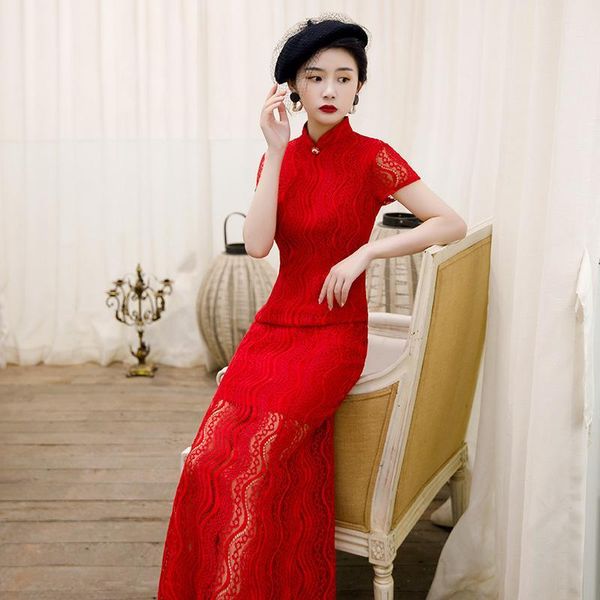 women's long cheongsam lace qipao chinese traditional wedding dresses evening dress size -3xl1, Red
women's long cheongsam lace qipao chinese traditional wedding dresses evening dress size -3xl1, Red