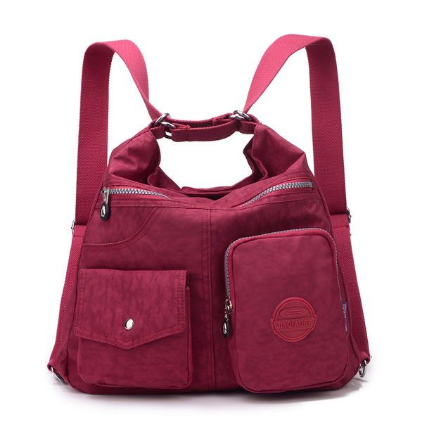

jinqiaoer q1107 main women double new female designer handbags shoulder quality bolsas waterproof handbag bag sac a nylon high iqesj, Red;black
