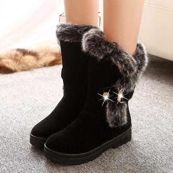boots winter woman ankle fur warm casual shoes flats snow suede platform bukle 36-41 botas mujer hdt630, Black
boots winter woman ankle fur warm casual shoes flats snow suede platform bukle 36-41 botas mujer hdt630, Black