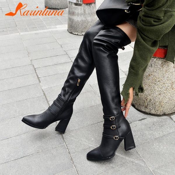 boots karin classics 2021 over-the-knee pointed toe women buckle straps square thick heels 8.5 cm side zipper shoes1, Black
boots karin classics 2021 over-the-knee pointed toe women buckle straps square thick heels 8.5 cm side zipper shoes1, Black
