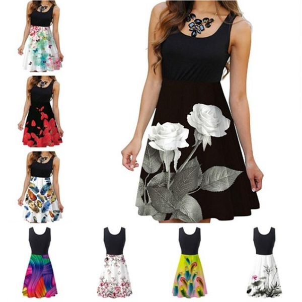 casual dresses female floral print eelgant tnak fashion short dress summer o-neck sleeveless vest a-line spring mini women, Black;gray
casual dresses female floral print eelgant tnak fashion short dress summer o-neck sleeveless vest a-line spring mini women, Black;gray
