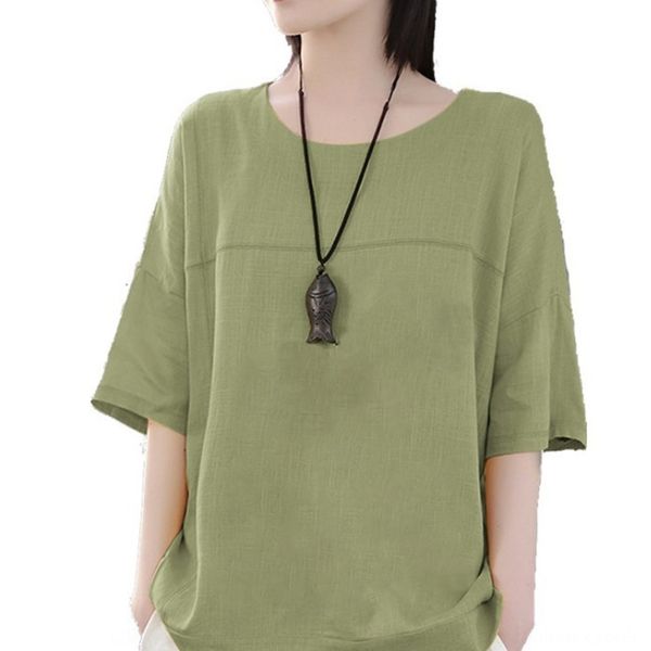 2020 summer new artistic t- shirt cotton and linen shirtstyle solid color casual short sleeve cotton and linen loose base shirt large size w, White
2020 summer new artistic t- shirt cotton and linen shirtstyle solid color casual short sleeve cotton and linen loose base shirt large size w, White