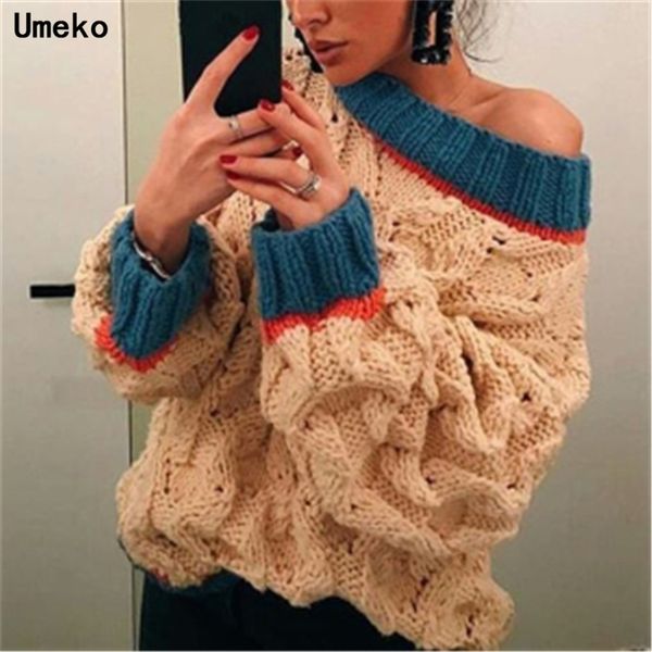 umeko elegant contrast color one shoulder halter knit sweater women jumper autumn winter pullover long sleeve female knitwear 201111, White;black
umeko elegant contrast color one shoulder halter knit sweater women jumper autumn winter pullover long sleeve female knitwear 201111, White;black