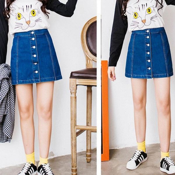 summer women denim skirts high waist front single-breasted vintage girls jeans skirt aic88, Black
summer women denim skirts high waist front single-breasted vintage girls jeans skirt aic88, Black