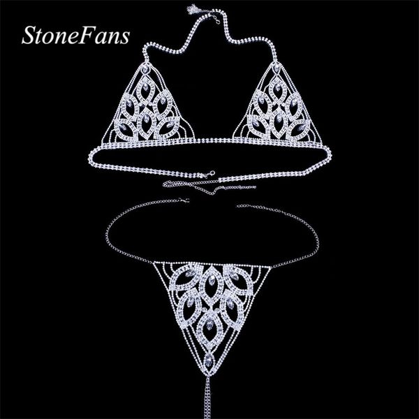 stonefans leaf shape crystal body chain bikini set for women erotic jewelry rhinestone chain bra and panties underwear set t200508, Silver
stonefans leaf shape crystal body chain bikini set for women erotic jewelry rhinestone chain bra and panties underwear set t200508, Silver