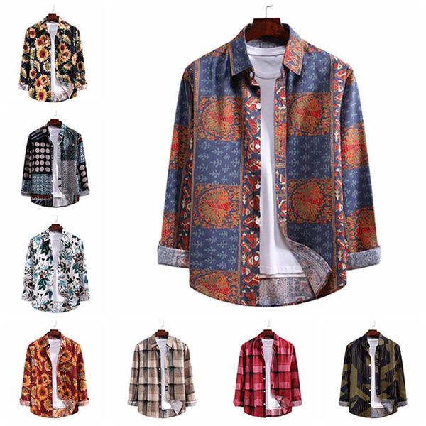 men's casual shirts 2021 vintage printed long-sleeved shirt button lapel fashion cool al033, White;black
men's casual shirts 2021 vintage printed long-sleeved shirt button lapel fashion cool al033, White;black