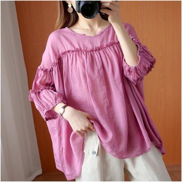 women's t-shirt johnature women vintage t-shirts solid color 2021 summer korean style patchwork female casual loose, White
women's t-shirt johnature women vintage t-shirts solid color 2021 summer korean style patchwork female casual loose, White