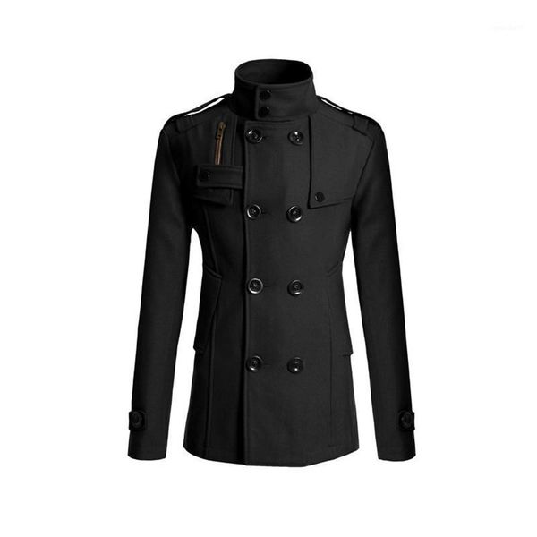 men's wool & blends jacket with double-breasted collar and mandarin fashion coat for winter men thick warm coats pockets sa-81, Black
men's wool & blends jacket with double-breasted collar and mandarin fashion coat for winter men thick warm coats pockets sa-81, Black