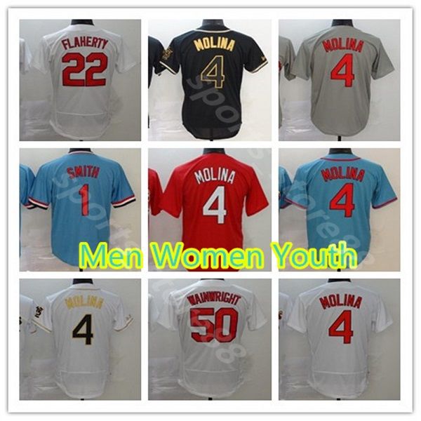 4 yadier molina baseball jersey 46 paul goldschmidt 1 ozzie smith 50 adam wainwright red white grey blue men women youth, Blue;black
4 yadier molina baseball jersey 46 paul goldschmidt 1 ozzie smith 50 adam wainwright red white grey blue men women youth, Blue;black