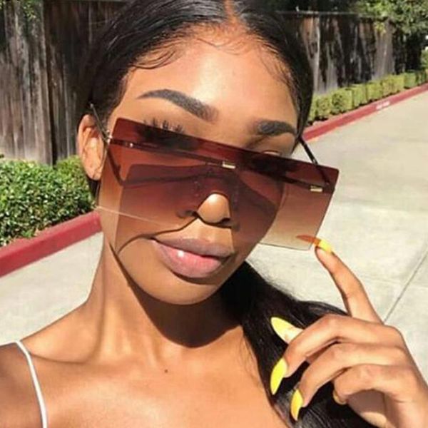 Oversized Square Rimless Sunglasses Women Brown Yellow Sunglasses Vintage Eyewear Female Gafas De Sol Mujer 2021, White;black
Oversized Square Rimless Sunglasses Women Brown Yellow Sunglasses Vintage Eyewear Female Gafas De Sol Mujer 2021, White;black