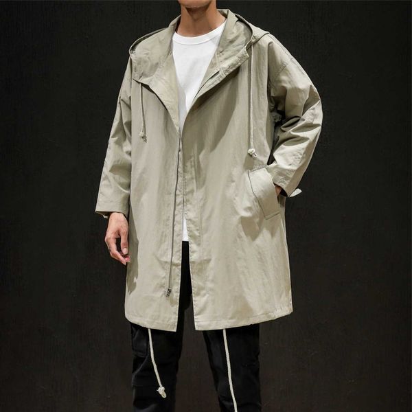 windbreaker spring autumn new korean fashion medium length men's large loose casual coat, Tan;black
windbreaker spring autumn new korean fashion medium length men's large loose casual coat, Tan;black