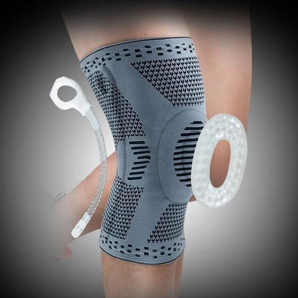 1pc knee patella brace silicone spring knee pad fitness training compression sleeve support sports kneepads brace protector, Black;gray
1pc knee patella brace silicone spring knee pad fitness training compression sleeve support sports kneepads brace protector, Black;gray
