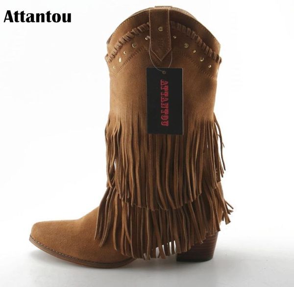 attantou fashion women boots 2020 chunky high heeled mid-calf boots shoes tassel women shoes autumn winter snow botas femininos, Black
attantou fashion women boots 2020 chunky high heeled mid-calf boots shoes tassel women shoes autumn winter snow botas femininos, Black