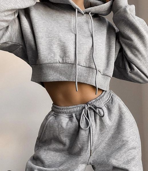 autumn fleece tracksuit women two piece set solid hooded sweatshirt crop and pants jogging suit female clothing sets outfits, Gray
autumn fleece tracksuit women two piece set solid hooded sweatshirt crop and pants jogging suit female clothing sets outfits, Gray
