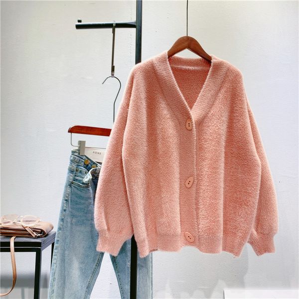 2021 new autumn v-neck long sleeve warm furry thick sweater pure color winter casual women cardigans pull femme 3zal, White;black
2021 new autumn v-neck long sleeve warm furry thick sweater pure color winter casual women cardigans pull femme 3zal, White;black