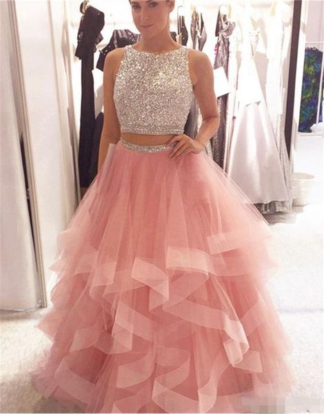 2020 exquisite sequin beaded organza ruffles prom dresses two pieces pink crystals bodice long evening gowns elegant prom party dress, Black
2020 exquisite sequin beaded organza ruffles prom dresses two pieces pink crystals bodice long evening gowns elegant prom party dress, Black